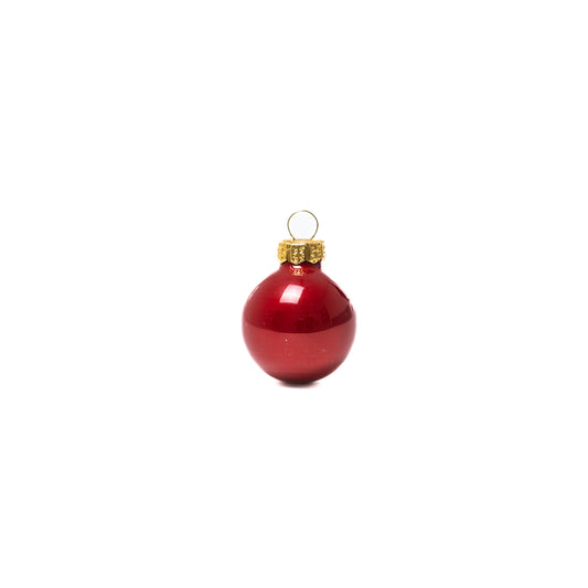 Piros karácsonyi üveggömb szett, 3 cm, 16 db