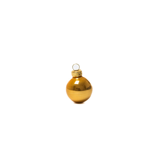 Arany karácsonyi üveggömb szett, 3 cm, 16 db
