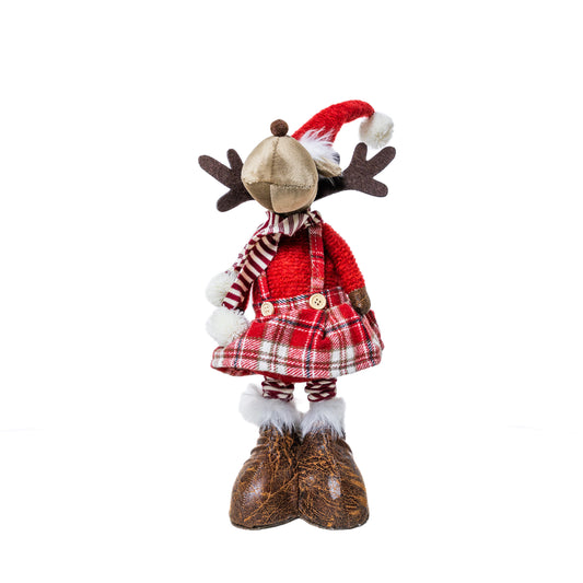 Textil rénszarvas teleszkópos lábbal 46 cm, Lány változat, 1. kép