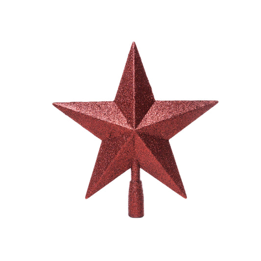 Bordó glitteres csúcsdísz 28.5 cm