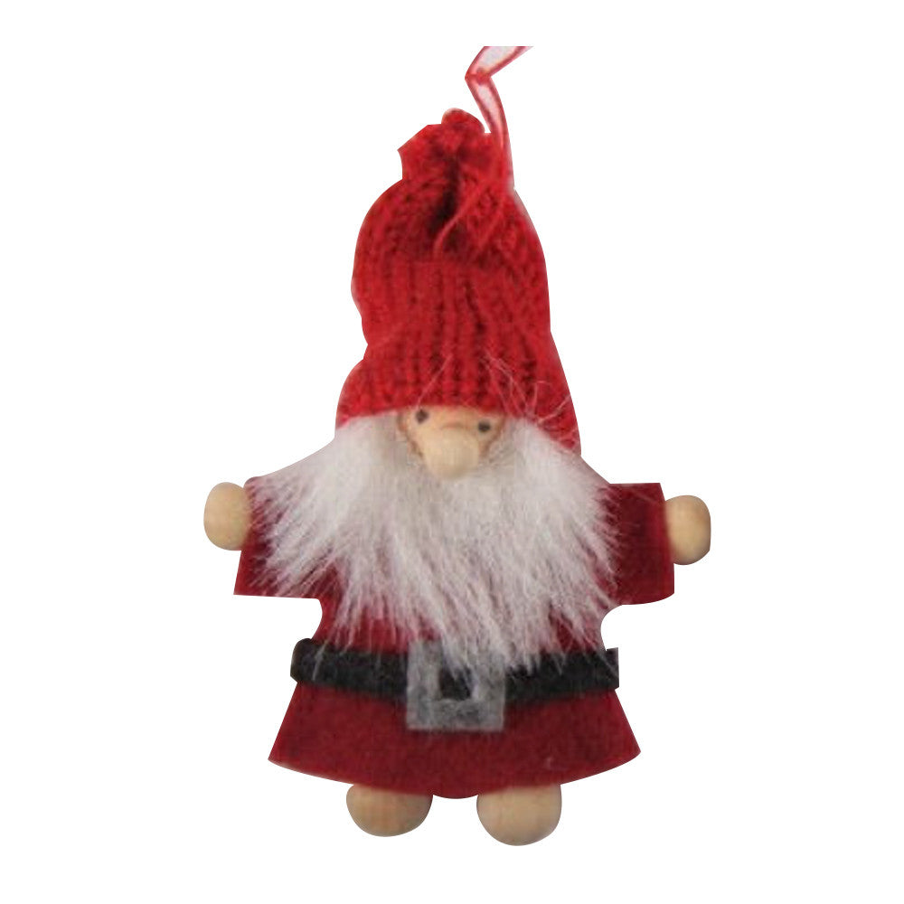 Piros ruhás textil mikulás figura, 9 cm, 2. kép