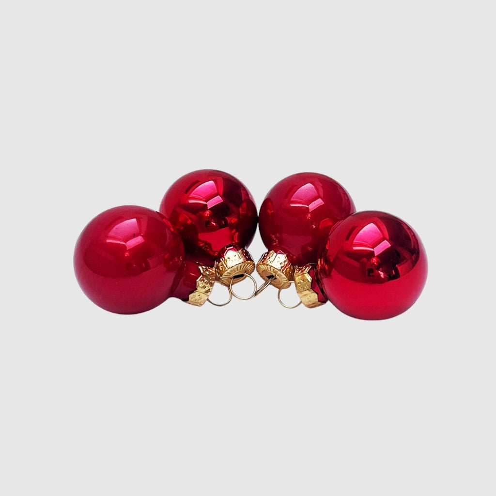 Piros karácsonyi üveggömb, 3 cm, 4. kép