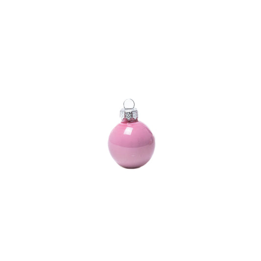 Púder rózsaszín fényes karácsonyi üveggömb szett, 3 cm, 16 db
