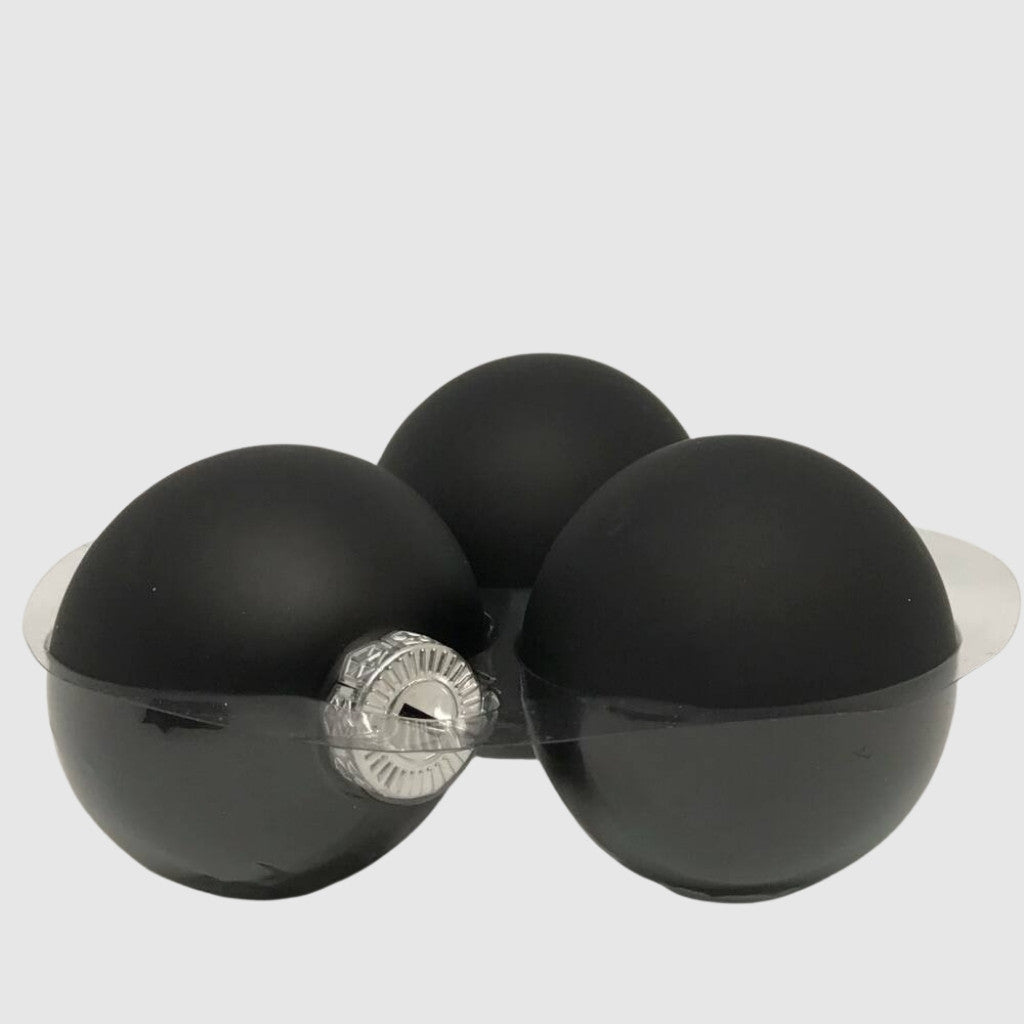 Black üveg karácsonyi gömb szett 12*6cm fekete - 5