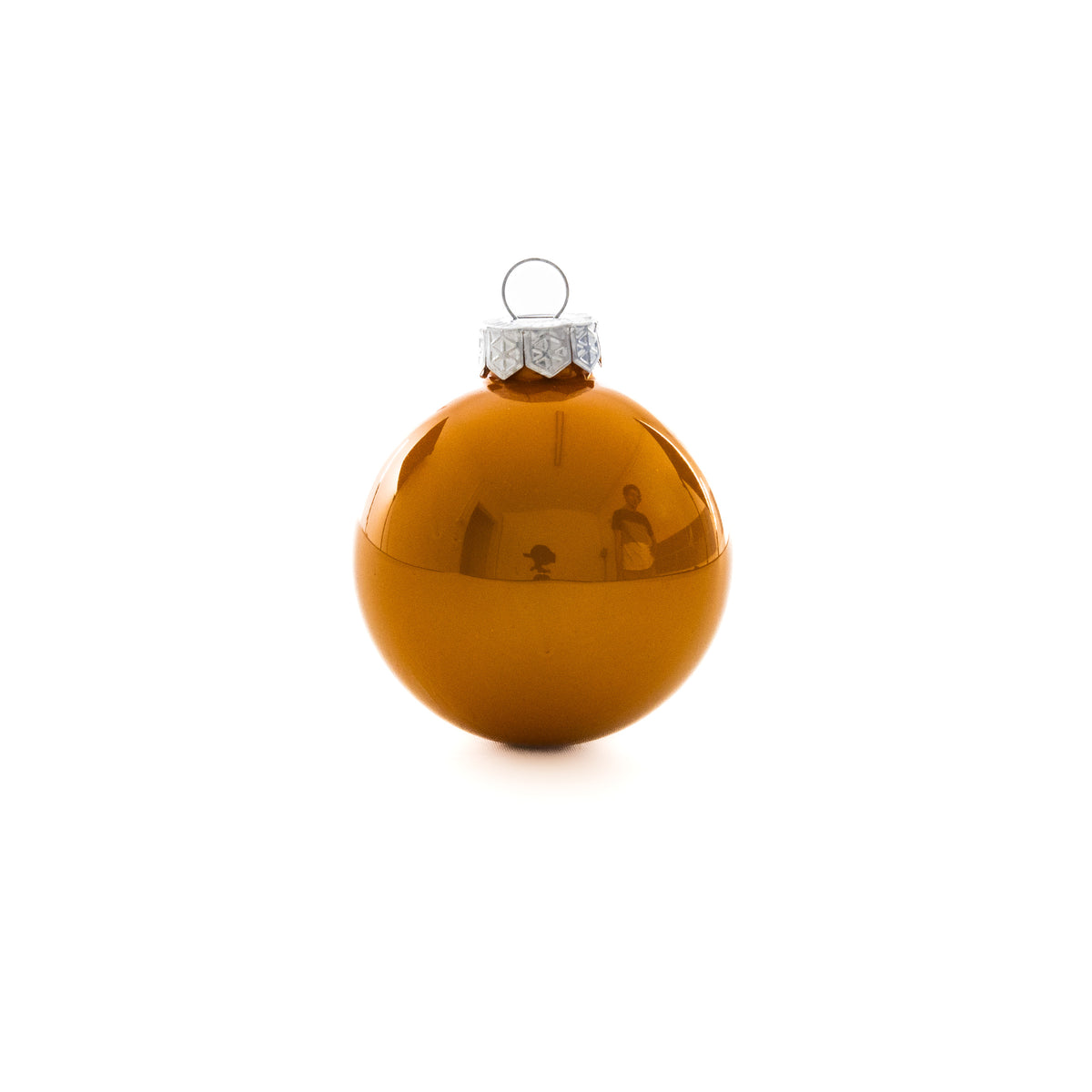 Fekete-fehér-réz karácsonyi üveggömb szett, 6 cm, 12 db