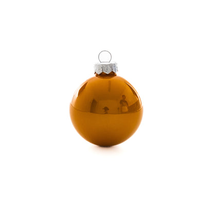 Fekete-fehér-réz karácsonyi üveggömb szett, 6 cm, 12 db