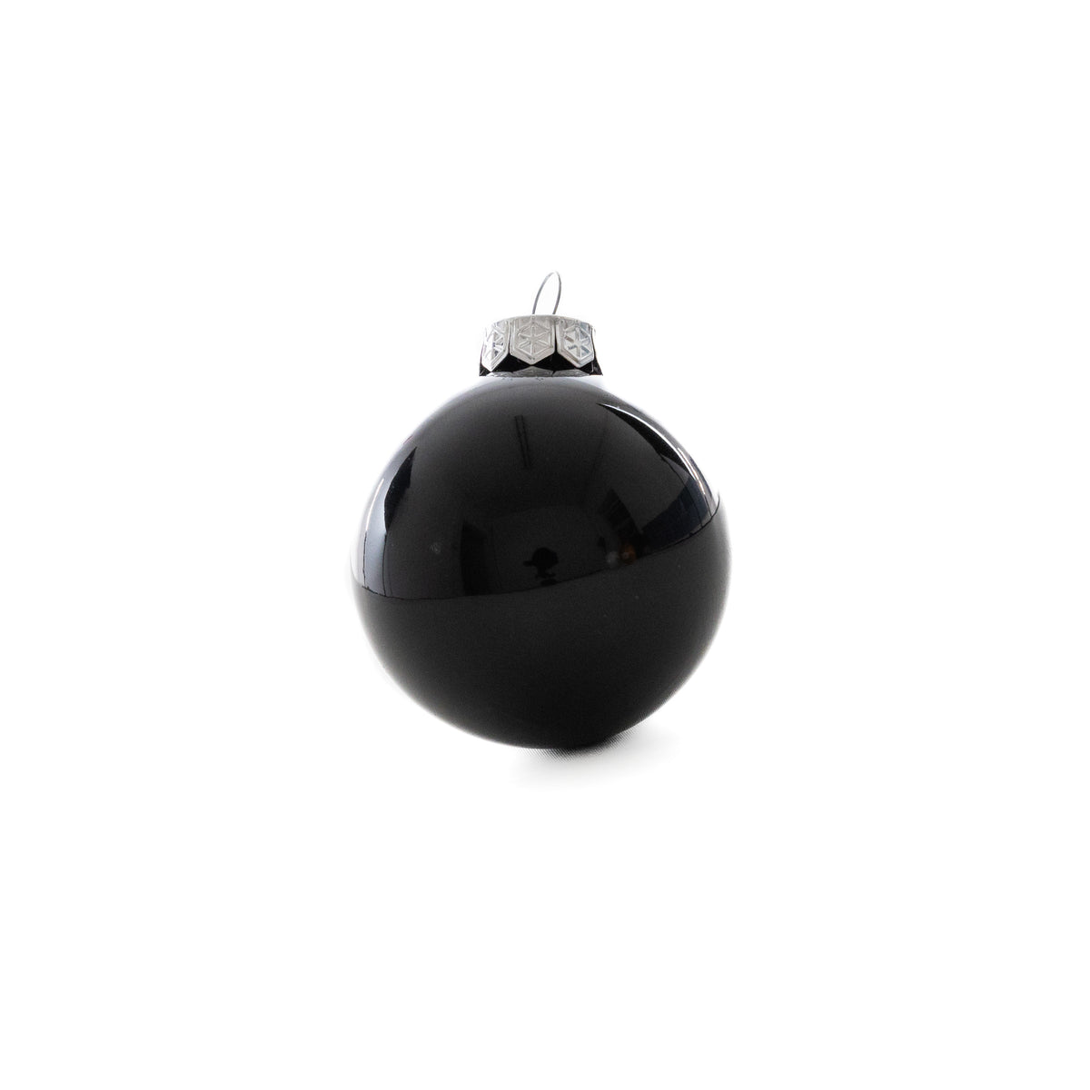 Fekete-fehér-réz karácsonyi üveggömb szett, 6 cm, 12 db