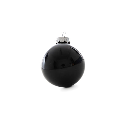 Fekete-fehér-réz karácsonyi üveggömb szett, 6 cm, 12 db