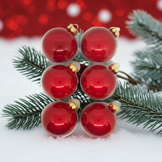 Cherry üveg karácsonyi gömb szett piros 6*8cm