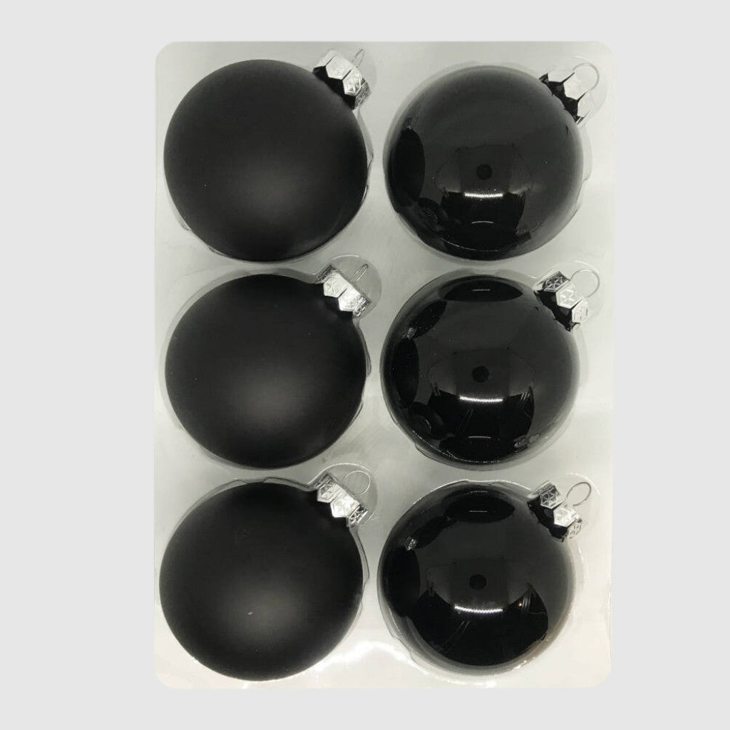 Black üveg karácsonyi gömb szett 6*8cm fekete - 4