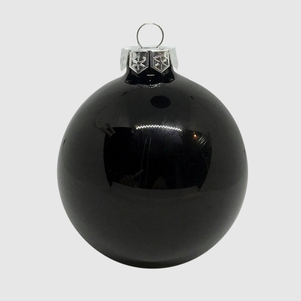 Black üveg karácsonyi gömb szett 6*8cm fekete - 5