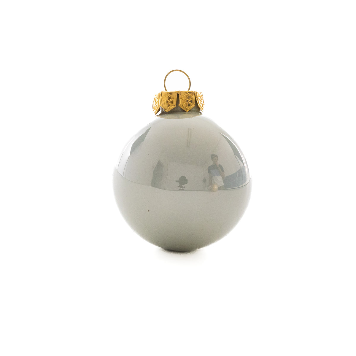 Sötétszürke-ezüst-pezsgő karácsonyi üveggömb szett, 6 cm, 12 db