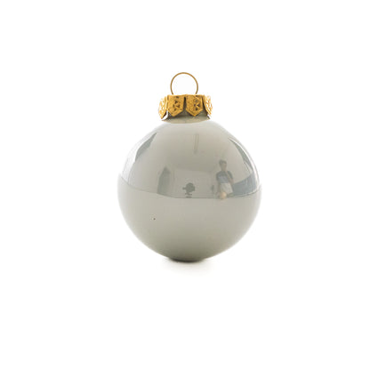 Sötétszürke-ezüst-pezsgő karácsonyi üveggömb szett, 6 cm, 12 db