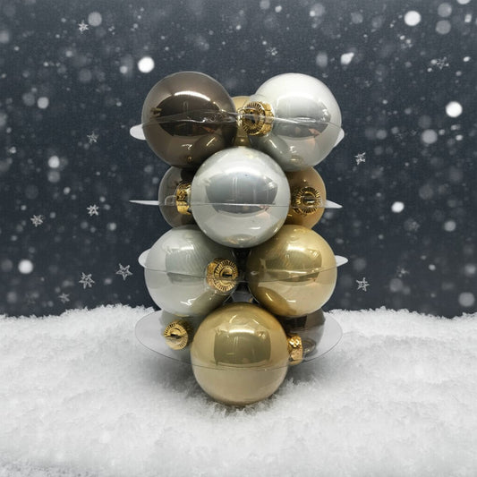 Silent Night üveg karácsonyi gömb szett 12*6cm