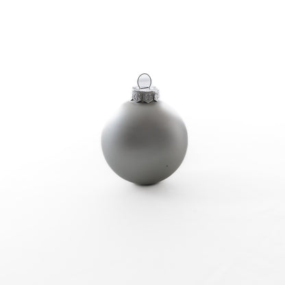 Ezüst karácsonyi üveggömb szett, 6 cm, 12 db