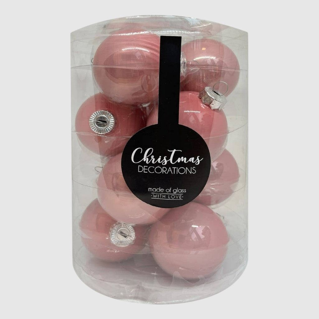 Powder Rose rózsaszín üveg karácsonyi gömb szett 12*6cm - 3