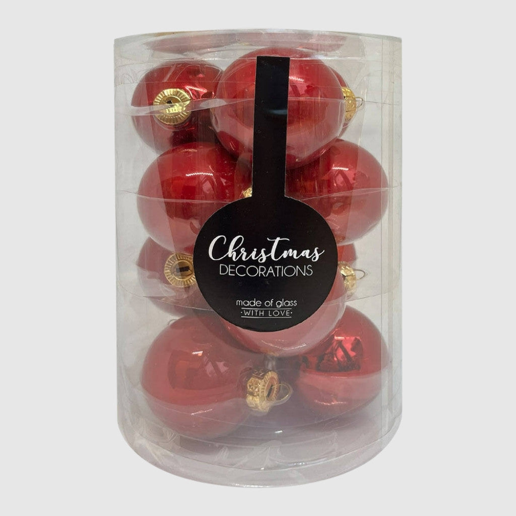 Red üveg karácsonyi gömb szett piros 12*6cm - 2