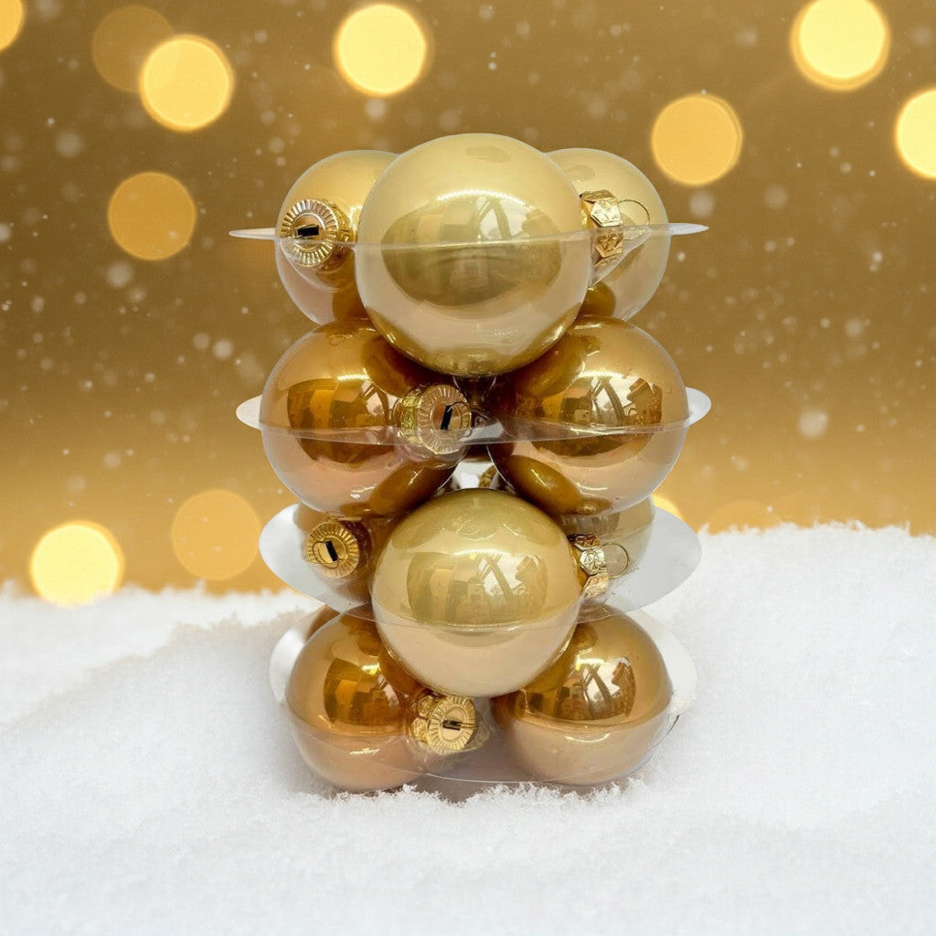 Gold üveg karácsonyi gömb szett arany 12*6cm