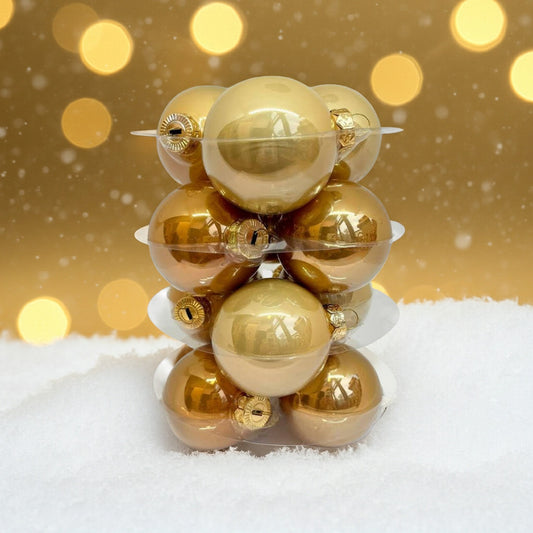 Gold üveg karácsonyi gömb szett arany 12*6cm