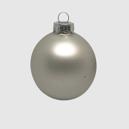 Ezüst karácsonyi üveggömb, fényes és matt felület, 6 cm, 6. kép