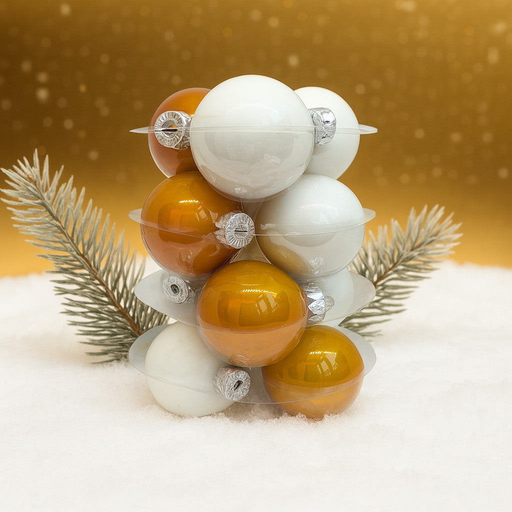 Barokk üveg karácsonyi gömb szett 12*6cm