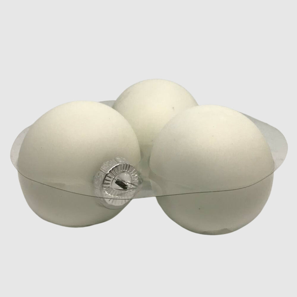 White matt fehér üveg karácsonyi gömb szett 12*6cm - 3