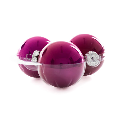 Színes (sárga-zöld-pink-kék) karácsonyi üveggömb szett, 6 cm, 12 db