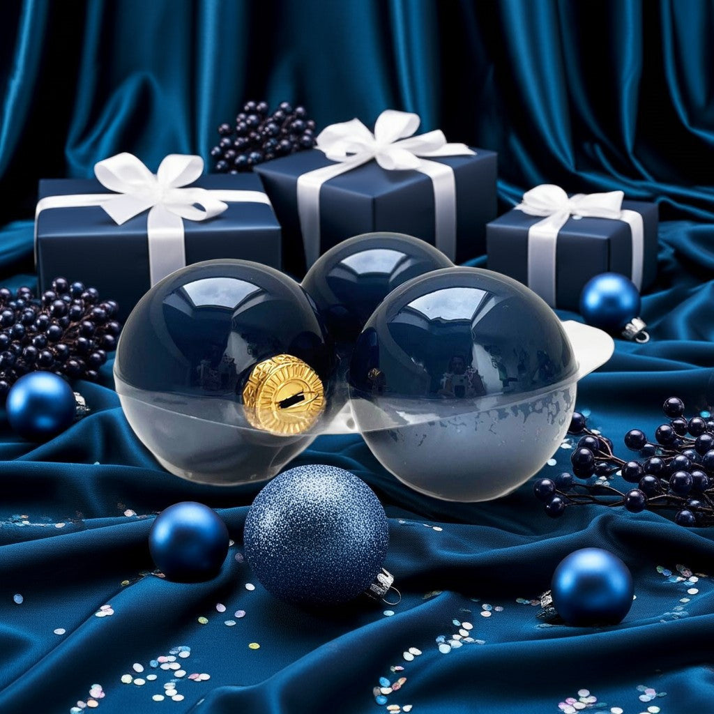 Midnight Blue kék üveg karácsonyi gömb szett 12*6cm - 2