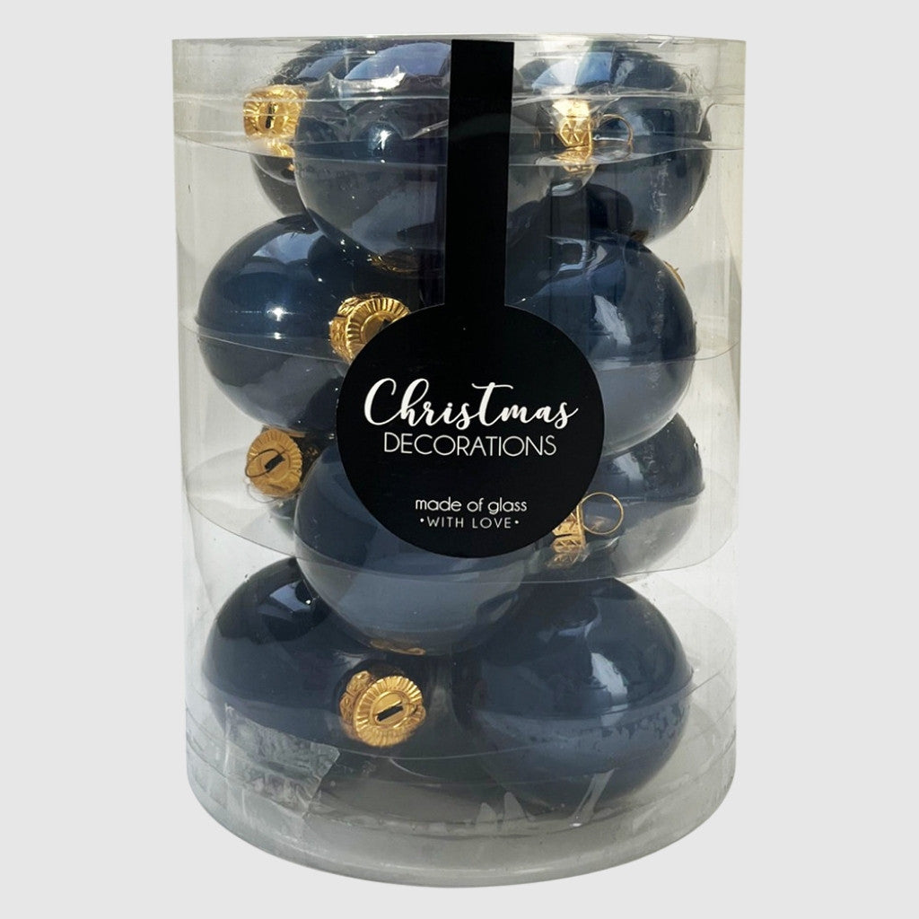 Midnight Blue kék üveg karácsonyi gömb szett 12*6cm - 3