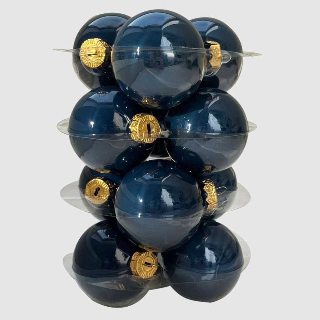 Midnight Blue kék üveg karácsonyi gömb szett 12*6cm - 4