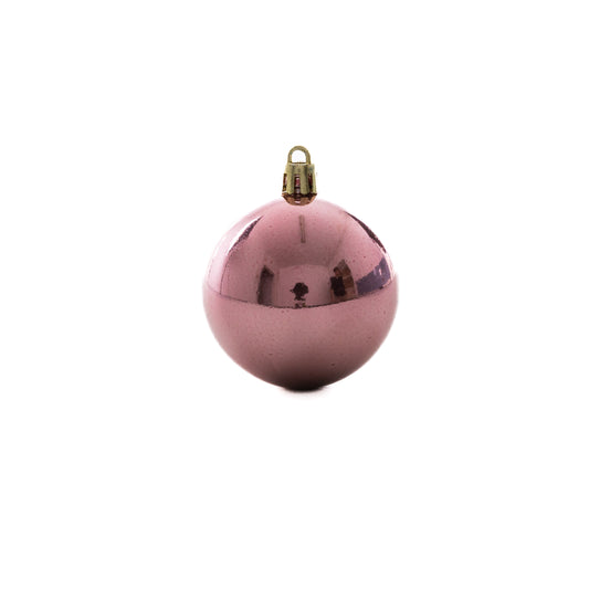 Rózsaszín-rosegold műanyag gömb szett 6 cm 12 db