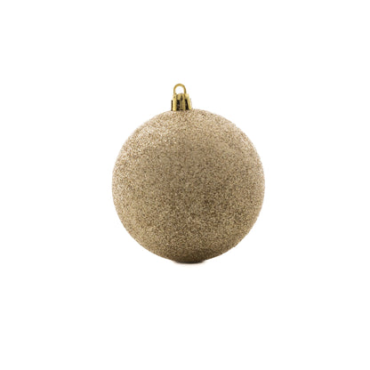 Rózsaszín-rosegold műanyag gömb szett 8 cm 6 db