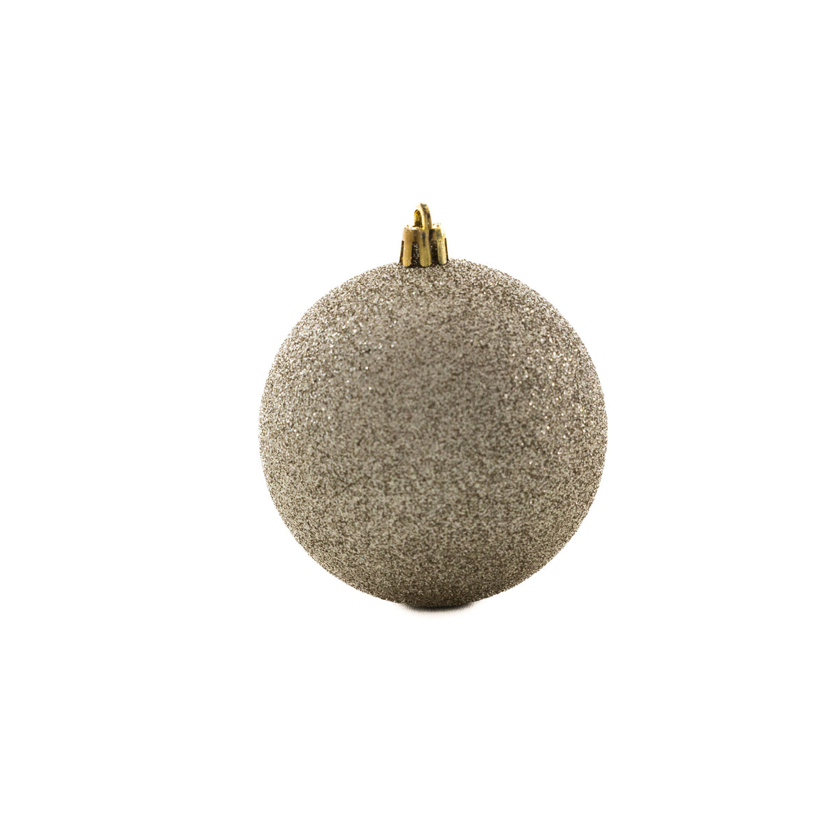 Pezsgő-fehér gyöngyház műanyag gömb szett 8 cm 6 db