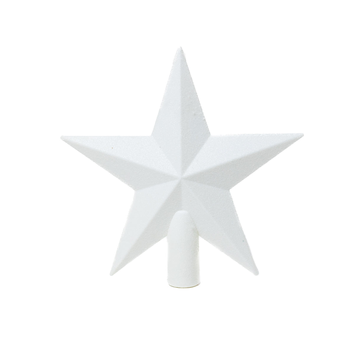 Fehér glitteres csúcsdísz csillag 19 cm