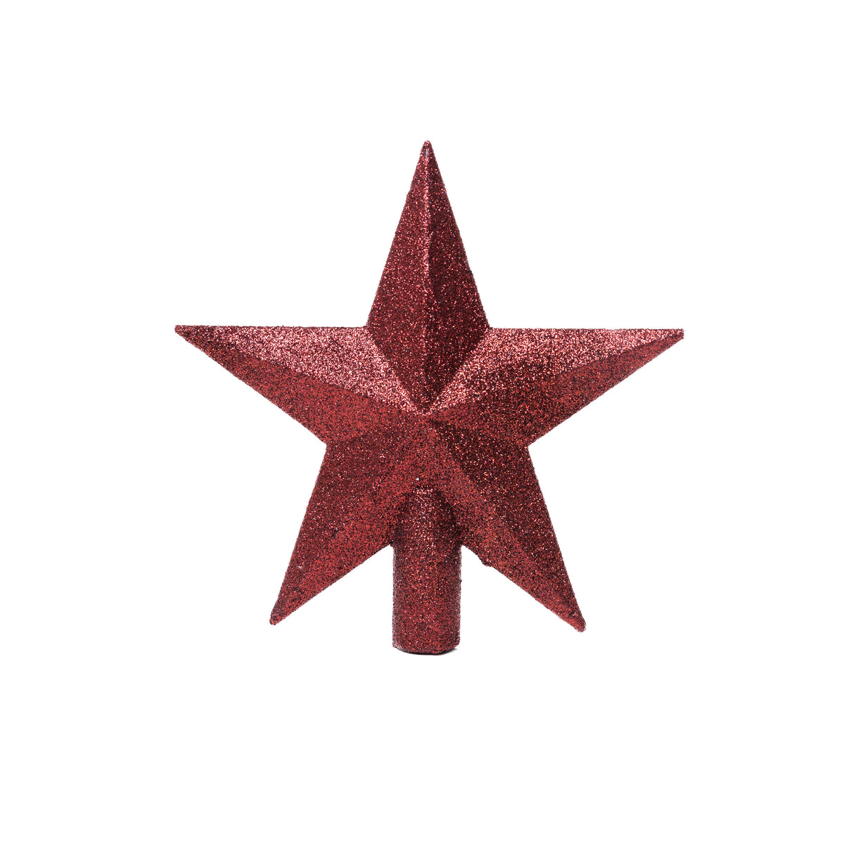 Bordó glitteres csúcsdísz csillag 19 cm