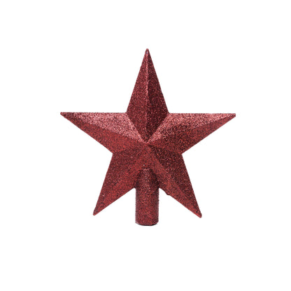 Bordó glitteres csúcsdísz csillag 19 cm