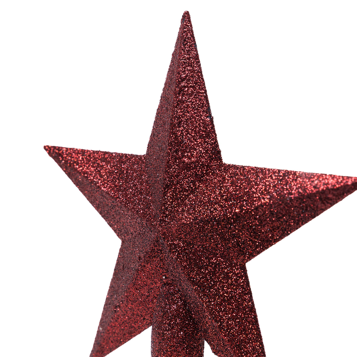 Bordó glitteres csúcsdísz csillag 19 cm