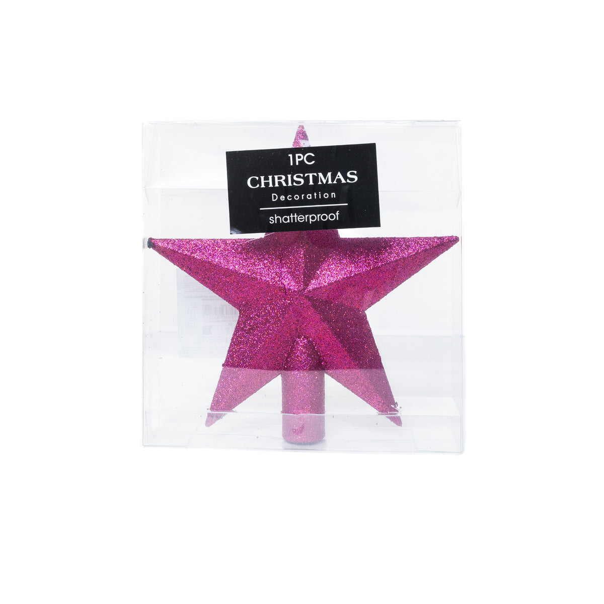 Glitteres csúcsdísz csillag 19 cm 2 rózsaszín