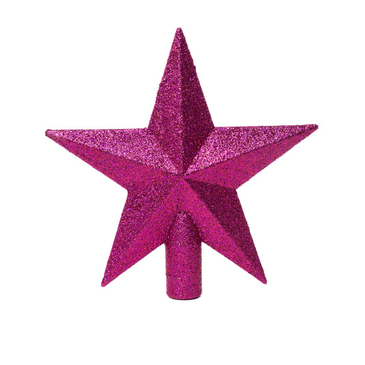 Glitteres csúcsdísz csillag 19 cm 2 rózsaszín