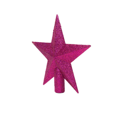 Glitteres csúcsdísz csillag 19 cm 2 rózsaszín