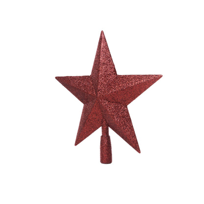 Bordó glitteres csúcsdísz 28.5 cm