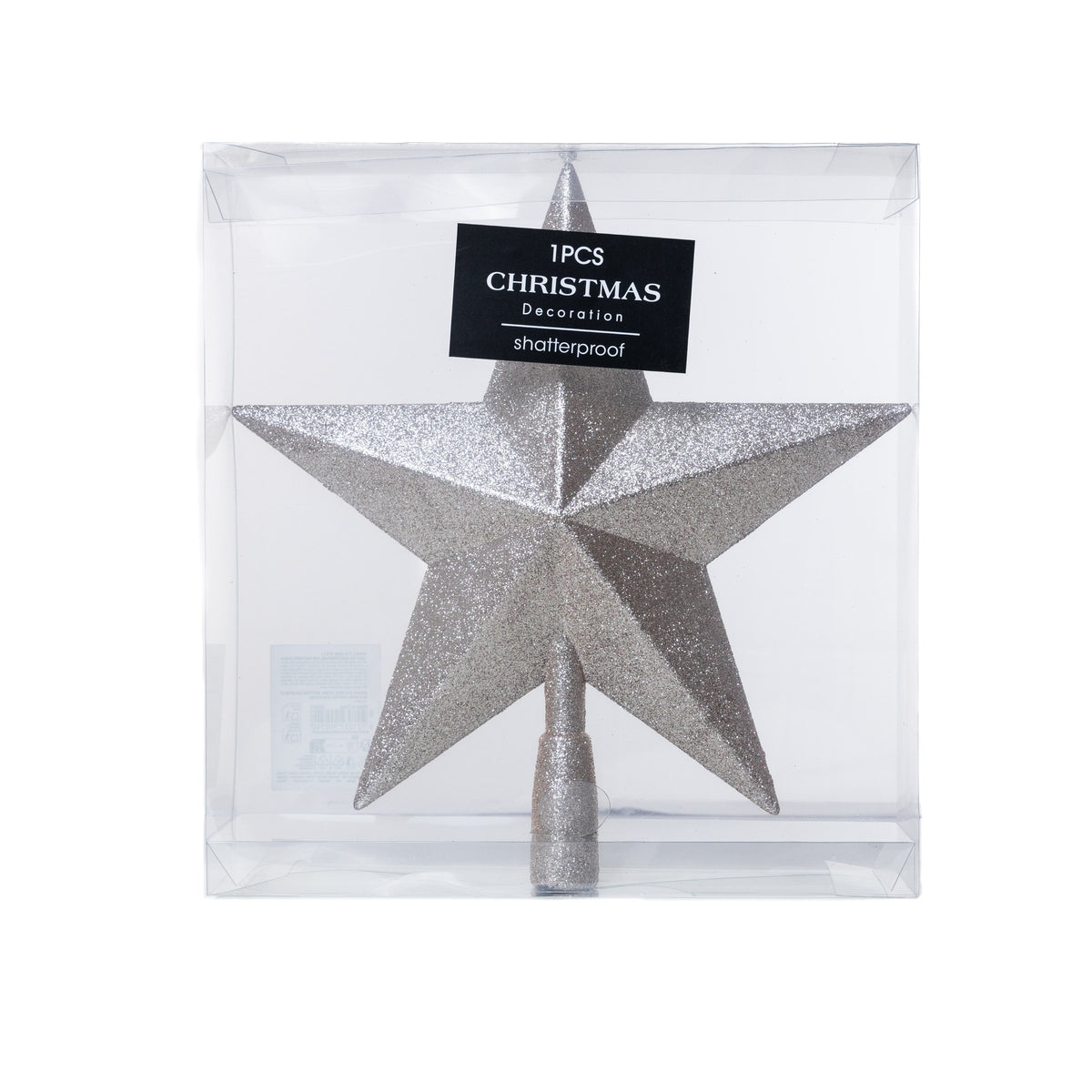 Pezsgő glitteres csúcsdísz 28.5 cm