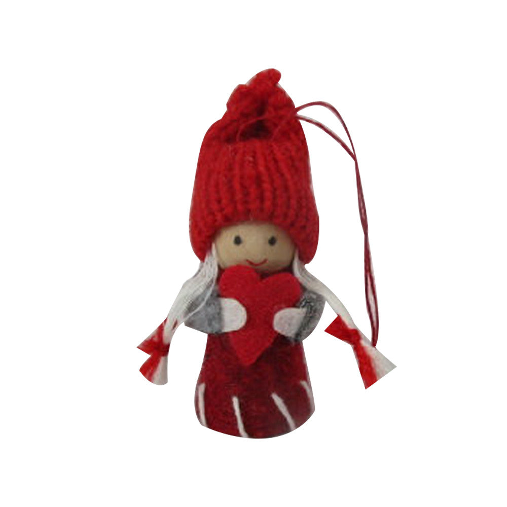 Kislány szívvel textilfigura, akasztóval 9cm - 2