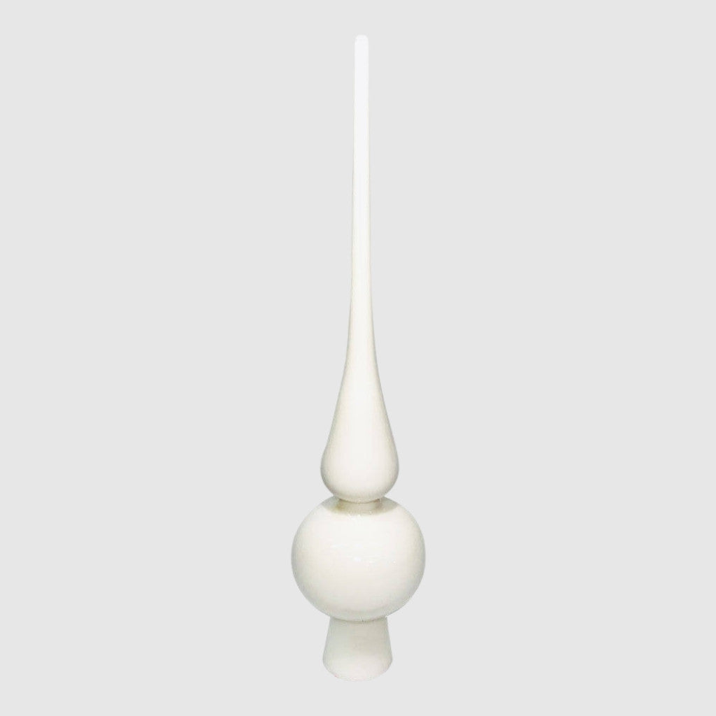 Fehér üveg csúcsdísz 25,5cm - 3