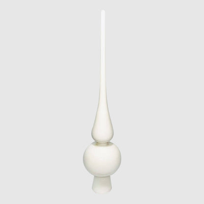 Fehér fényes üveg csúcsdísz, 25,5 cm, 3. kép