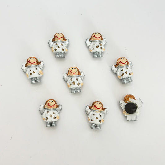 Fehér angyal mágneses figura ezüst szárnnyal, 2,5 cm, 2. kép